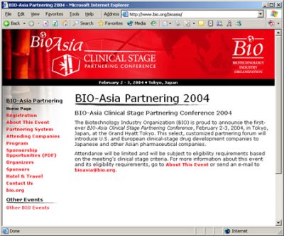 Bio Asia Conference website