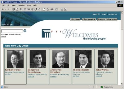 FTI People web page