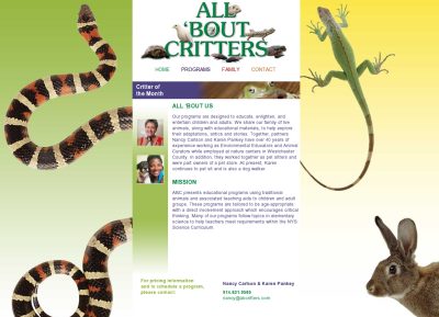 All Bout Critters Website
